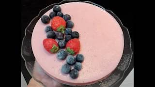 👍🏻 STRAWBERRY BAVARIAN CREAM RECIPE no bake eggless [upl. by Lynna464]