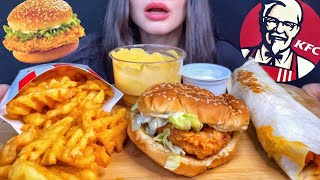 ASMR KFC  CHICKEN BURGER  SPICY BURRITO  FRIES W CHEESE MUKBANG  EATING SOUNDS shorts [upl. by Adriano]