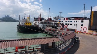 Boarding  Seatran Ferry Donsak Pier Surat Thani Thailand [upl. by Floria]