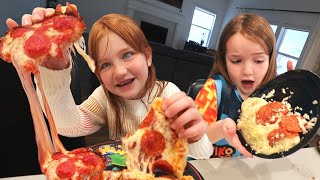 MYSTERY PARTY and PiZZA Adley Niko n Navey choose Surprise Parties playing games with mom amp dad [upl. by Ahtel]