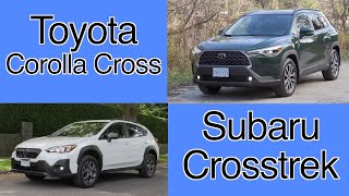 Allnew 2022 Toyota Corolla Cross VS Subaru Crosstrek comparison review [upl. by Naujed]