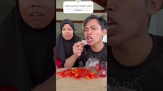 Like yg bilang PEDASKOMENT yg bilang MANIS shorts shortsvideo comedy mukbang challenge [upl. by Yejus]