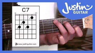 G7 C7 B7 Chords Guitar Lesson BC141 Guitar for beginners Stage 4 [upl. by Odlavso]