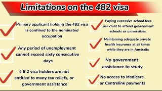 SUBCLASS 482 VISA LIMITATIONS amp ADVANTAGES Subclass 482 Australia Working Visa Employer Sponsored [upl. by Aetnahs582]