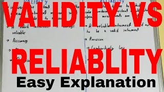 Validity vs ReliabilityDifference between validity and reliabilityValidity and reliability [upl. by Natan]