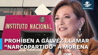 INE pide a Xóchitl Gálvez no llamar “narcopartido” a Morena [upl. by Treblah110]