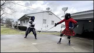 S4  Left Handed Arming Sword vs Righty Messer  HEMA Sparring [upl. by Adnaloy]