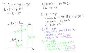 How to calculate pressure at a given depth in a tank [upl. by Anatnahs]