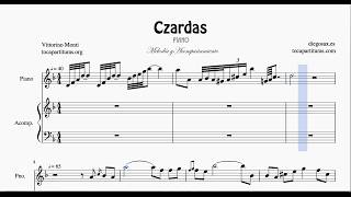 Czardas Duet Sheet Music for Piano Melodiy  Piano Accompaniment [upl. by Ydnih]