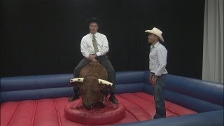 Professional bull rider Carlos Sabbatini shows us how to ride a bull [upl. by Ib]