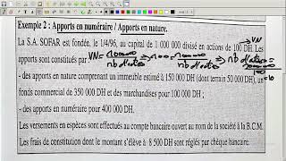 Semestre 4 Comptabilité Des Sociétés Vidéo N°2  apport en numéraire apport en nature [upl. by Ahsille]