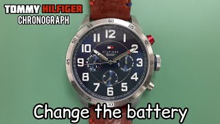 TOMMY HILFIGER Chronograph Watch Battery Replacement [upl. by Notniuqal]