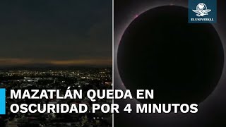 Así “anocheció” en Mazatlán por el Eclipse Solar 2024 [upl. by Carl]