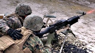 US Marines Fire M240G Machine Gun [upl. by Eelrebma941]