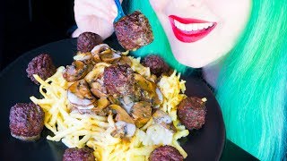 ASMR Gourmet Meatballs amp Spätzle Noodles w Mushroom Gravy  Relaxing Eating Sounds No TalkingV😻 [upl. by Ttirb]