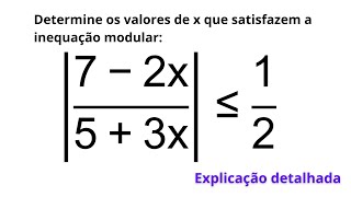 Como resolver uma desigualdade modular com divisão Exemplo 3 de inequação modular [upl. by Petite]