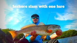 Epic Kayak Fishing Upper Tampa Bay  Reds Trout Snook on Artificials [upl. by Huntley788]