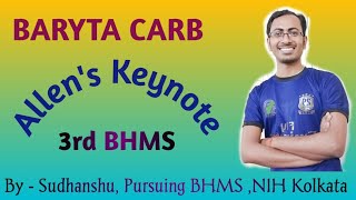 BARYTA CARB  3rdBHMSAllens Keynote MedicosIQ Homoeopathy [upl. by Ahtnama]