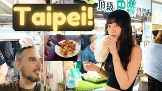 My First Impressions of Taiwan  Taipei Night Market Wow [upl. by Sinnelg]