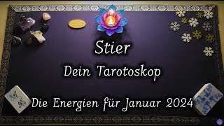 Stier  Januar 2024  Tarotoskop  MonatsOrakel SternzeichenLegung [upl. by Oniratac]