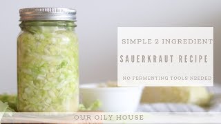 Simple 2 Ingredient Sauerkraut Recipe  No Fermenting Tools Needed [upl. by Amaryllis]