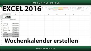 Dynamischen Wochenkalender erstellen Excel [upl. by Franz]