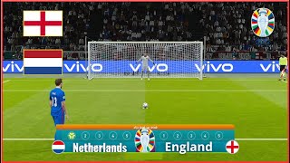 Pays Bas vs Angleterre pénalité demi finale Coupe dEurope Euro Simulation de football Gameplay PC [upl. by Levine]