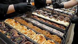 당충전 끝판왕 역대급 토핑으로 하루 600개씩 완판시키는 미친 퀄리티 시나몬롤  American cinnamon roll  korean street food [upl. by Aciraa]