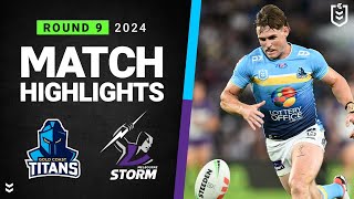 NRL 2024  Titans v Storm  Match Highlights [upl. by Oehsen]