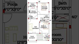 Best Floor Plan 25x40 Sqft Vastu Floor Plan ♥️ architecturalplan architecture floorplan design [upl. by Rhianna358]