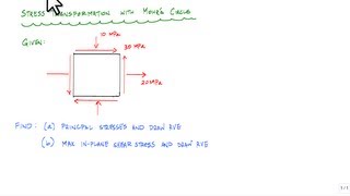 stress transformation example 1 12  principal stresses  mechanics of materials [upl. by Llennhoj89]