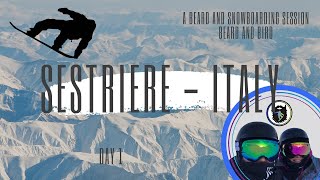 Sestriere Snowboarding 2023  Day 1  Beard and Bird [upl. by Atreb]