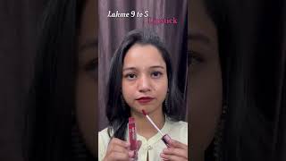 Best lipstick Lakmé 9 to 5 Primer  Matte Liquid Lipstick  Deep Maroon amp Crisp Wine  shorts [upl. by Ahsats826]