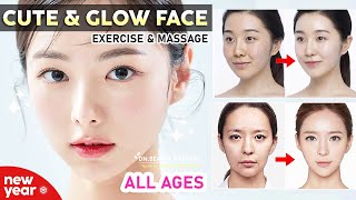 💖 Teenagers amp All Ages  Beautiful amp Cute Face Exercises and Glowing Skin Face Massage [upl. by Okika18]