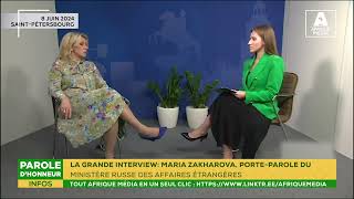 LA GRANDE INTERVIEW MARIA ZAKHAROVA PORTEPAROLE DU MINISTÈRE RUSSE DES AFFAIRES ÉTRANGÈRES [upl. by Charron]