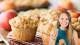 Soft Muffins with Juicy Apple Bits and Crumble Topping [upl. by Annim]