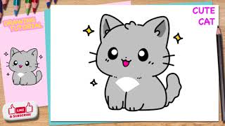 How to draw Cute Cat [upl. by Ardnoel]