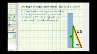 Find the Reach of a Ladder  Right Triangle Application [upl. by Durham]