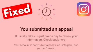 You Submitted An Appeal Instagram  Instagram You Submitted An Appeal Problem Solved [upl. by Pirzada]