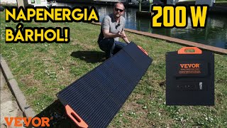 Napenergia bárhol 200 W hordozható napelem  VEVOR S200 [upl. by Ellenor511]