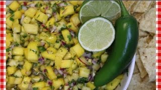 Mango Pineapple Salsa Recipe  How to Make Fruit Salsa  Noreens Kitchen [upl. by Yrehcaz]