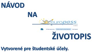 Návod na Europass životopis [upl. by Heck]