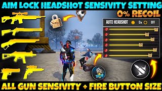 PERFECT  AIM LOCK 🔒 HEADSHOT SENSITIVITY SETTING  FREE FIRE NEW HEADSHOT TRICK  AIM LOCK TRICK [upl. by Wheaton]