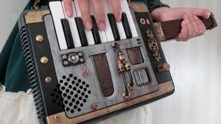 スチームパンクで無限音階でπ演奏できるスーファミ弐号機を作ってみた DIY Steampunk Shoulder keyboard [upl. by Pavla]