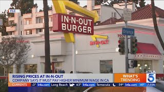 InNOut raises prices in response to 20 minimum wage [upl. by Oicaro62]