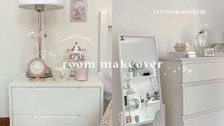 room makeover 8 🏹🕯 unboxing  ikea grocery  coquette room  pink room 🦢 [upl. by Hajed277]