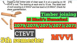 Timber design numerical sal timber joints numerical numerical from timber5th semesterdiploma [upl. by Nonnag]