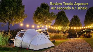 Review Tenda Camping Arpenaz Air Seconds 41 Fresh amp Black Khaki [upl. by Elyrad341]