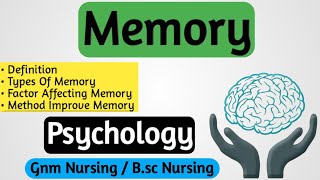 Memory  Types Of Memory  Memory In Psychology In Hindi  Types Of Memory In Psychology In Hindi [upl. by Maurine]