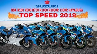 Suzuki GSX R150 R600 R750 R1000 R1000R 1300R Hayabusa Top Speed [upl. by Haodnanehs]